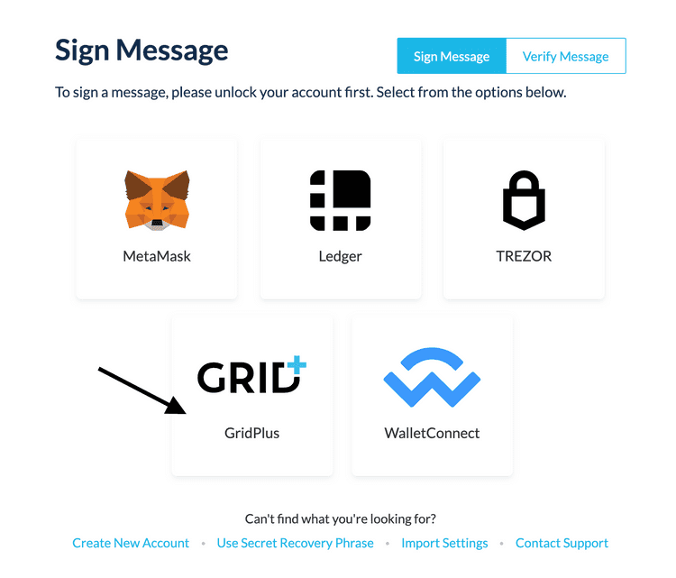 Select GridPlus option