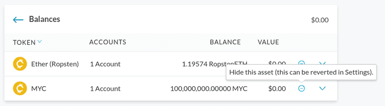 Hide token