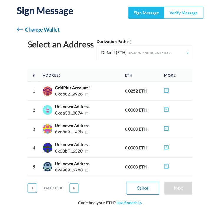 Select account