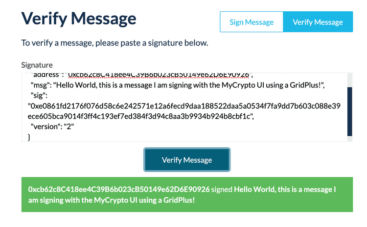 Verify message