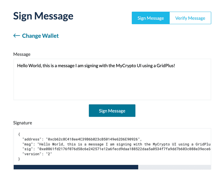 Signed message
